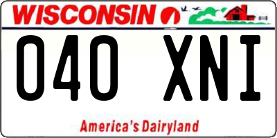 WI license plate 040XNI