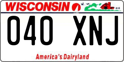 WI license plate 040XNJ