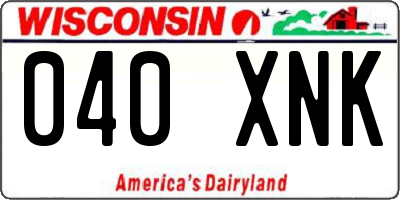 WI license plate 040XNK