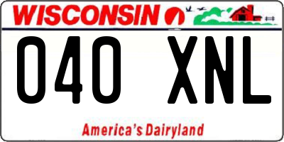 WI license plate 040XNL