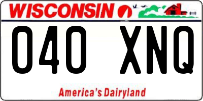 WI license plate 040XNQ