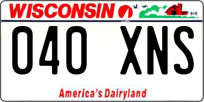 WI license plate 040XNS