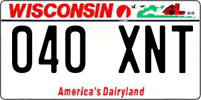 WI license plate 040XNT