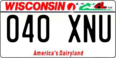 WI license plate 040XNU