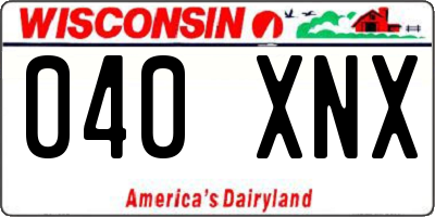 WI license plate 040XNX