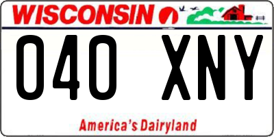 WI license plate 040XNY