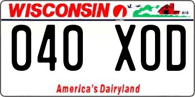WI license plate 040XOD