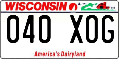 WI license plate 040XOG