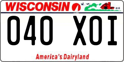 WI license plate 040XOI