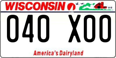 WI license plate 040XOO