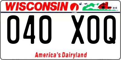WI license plate 040XOQ
