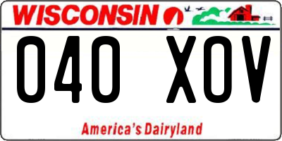 WI license plate 040XOV
