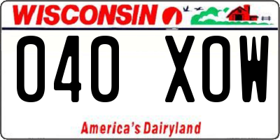 WI license plate 040XOW