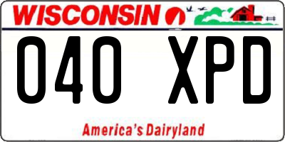 WI license plate 040XPD