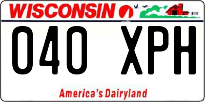 WI license plate 040XPH