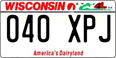 WI license plate 040XPJ