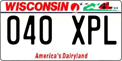 WI license plate 040XPL