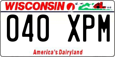 WI license plate 040XPM