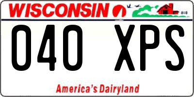 WI license plate 040XPS