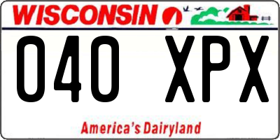 WI license plate 040XPX
