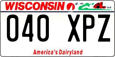 WI license plate 040XPZ