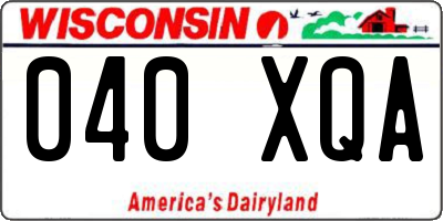 WI license plate 040XQA
