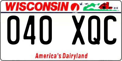 WI license plate 040XQC