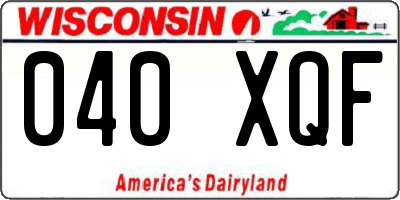 WI license plate 040XQF