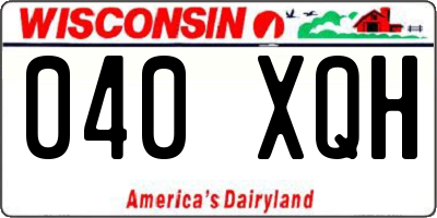 WI license plate 040XQH