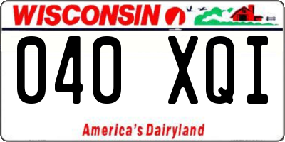WI license plate 040XQI