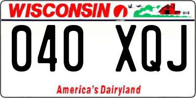 WI license plate 040XQJ