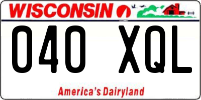 WI license plate 040XQL
