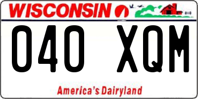 WI license plate 040XQM