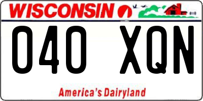 WI license plate 040XQN