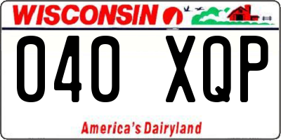 WI license plate 040XQP