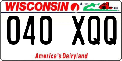 WI license plate 040XQQ