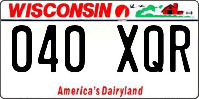 WI license plate 040XQR