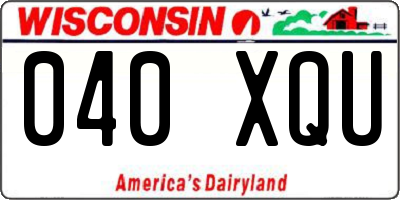WI license plate 040XQU