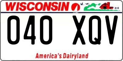 WI license plate 040XQV