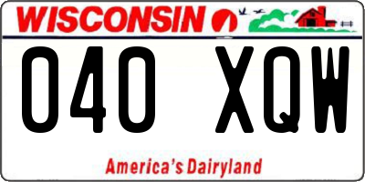 WI license plate 040XQW