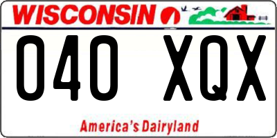 WI license plate 040XQX