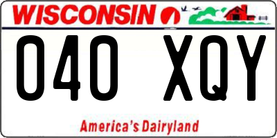 WI license plate 040XQY
