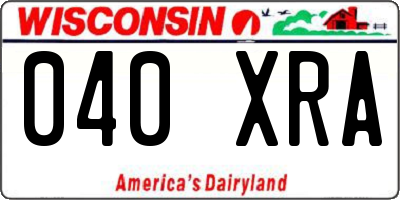 WI license plate 040XRA