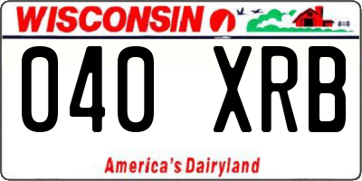WI license plate 040XRB