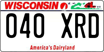 WI license plate 040XRD