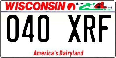 WI license plate 040XRF