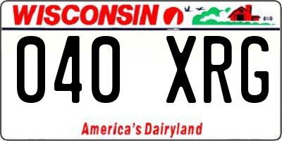 WI license plate 040XRG