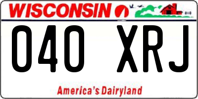 WI license plate 040XRJ