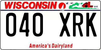 WI license plate 040XRK