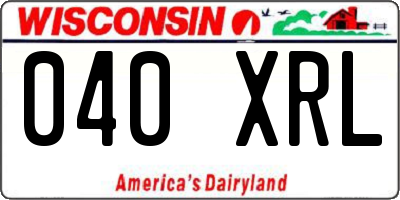 WI license plate 040XRL